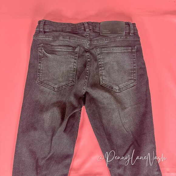 Zara Trafaluc Denimwear Raw Hem Skinny Jeans Washed Black - Picture 7 of 9